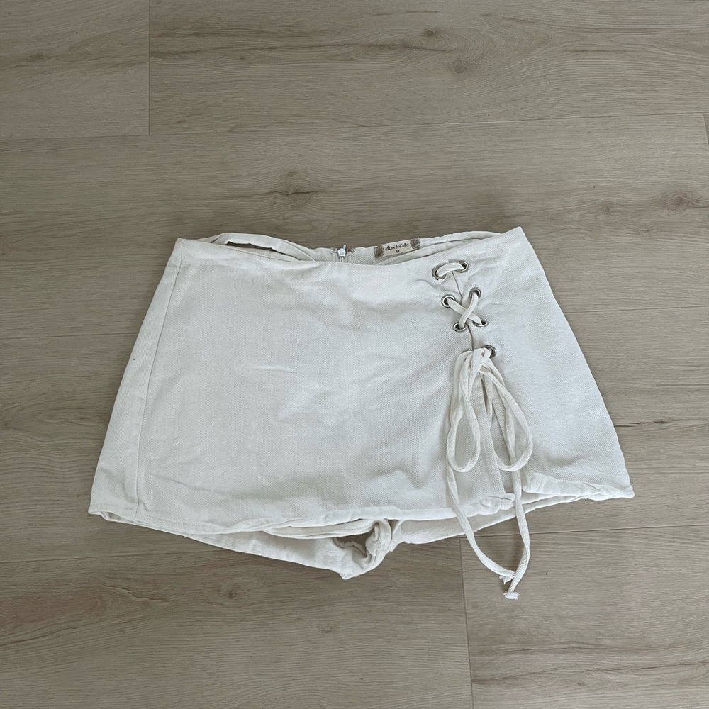 Altar'd State White Lace-Up Skort